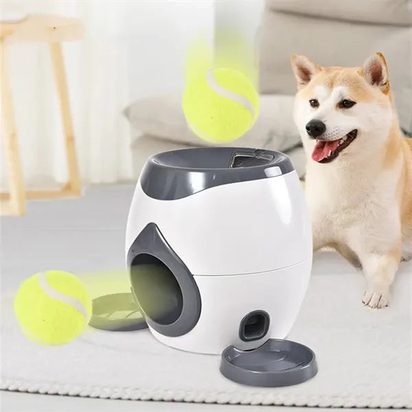 Automatic Tennis Launcher Dog Feeder Toy Treat Dispenser