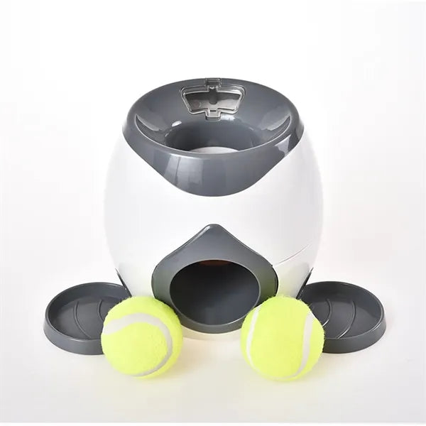 Automatic Tennis Launcher Dog Feeder Toy Treat Dispenser