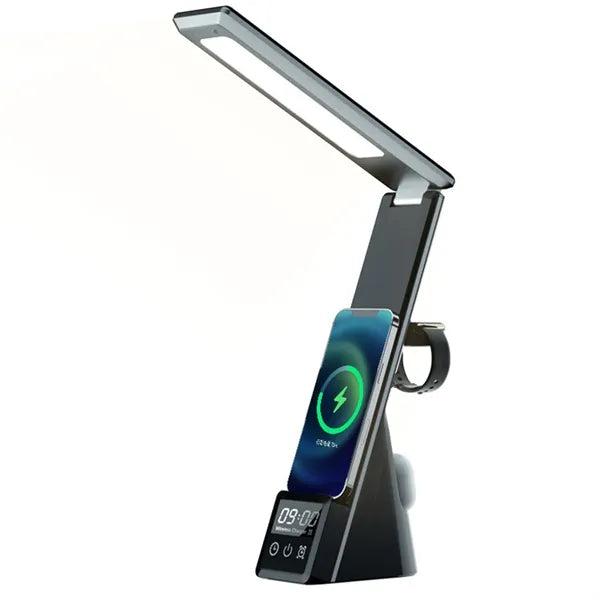 Wireless Charging LED Alarm Clock Eye Lamp Cell Phone Holder