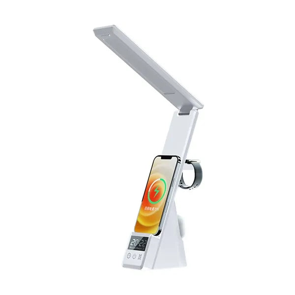 Wireless Charging LED Alarm Clock Eye Lamp Cell Phone Holder