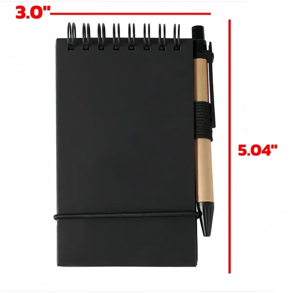 Pocket Kraft Paper Spiral Notebook with Pen Kit