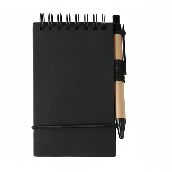 Pocket Kraft Paper Spiral Notebook with Pen Kit