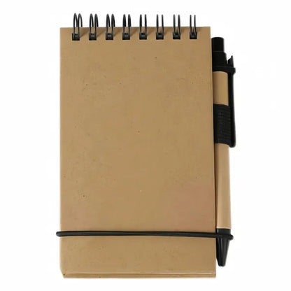 Pocket Kraft Paper Spiral Notebook with Pen Kit