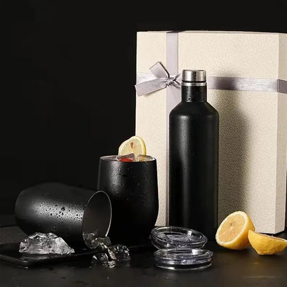 Set Double Wall Insulated Travel Thermos Mugs Gift