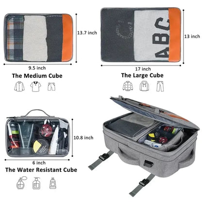 40L Luggage Travelers Bag Backpack With 4 Packing Cubes