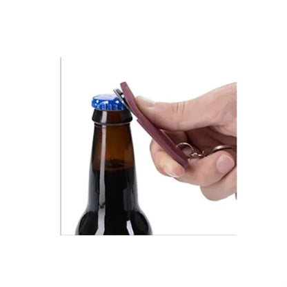 Bottle Opener With Key Chain Leather
