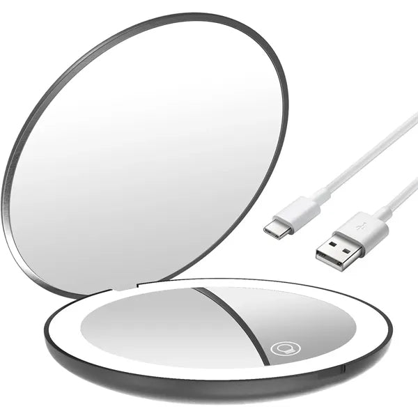 LED rechargeable light round mirror Compact