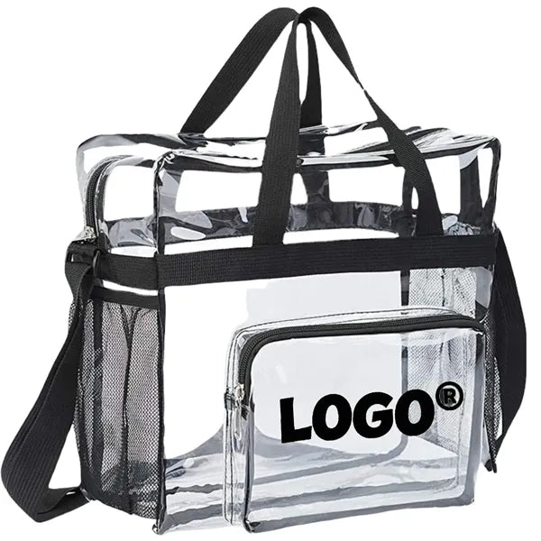 Clear Pvc Zipper Tote Bag Crossbody Adjustable Longer Strap