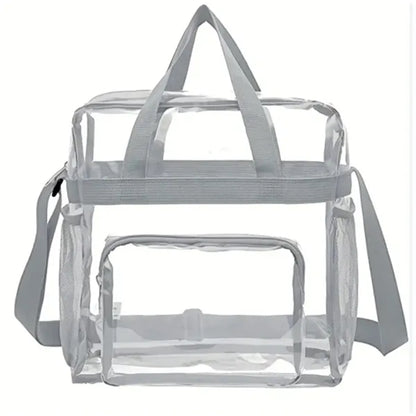Clear Pvc Zipper Tote Bag Crossbody Adjustable Longer Strap