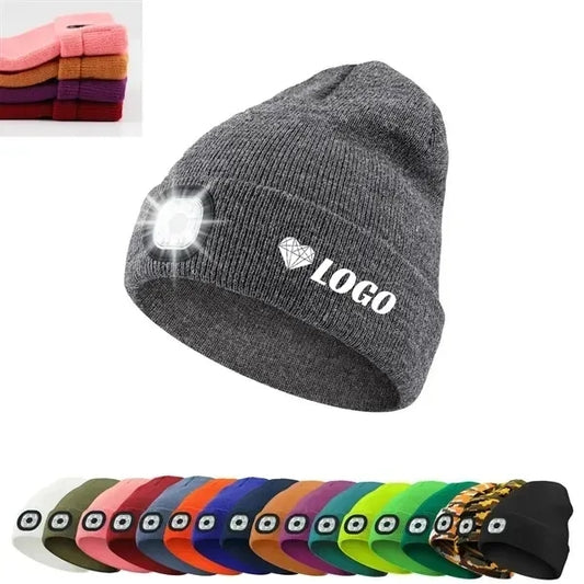 Knitted Beanie Hat with LED Light
