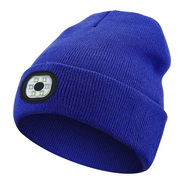 Knitted Beanie Hat with LED Light
