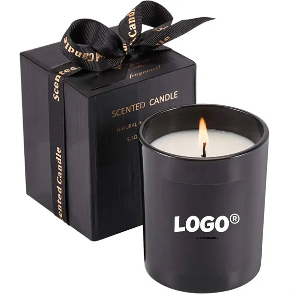 Aromatherapy Candle With Gift Box Scented Soy Amber Glass