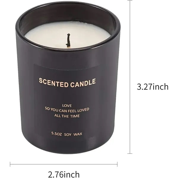 Aromatherapy Candle With Gift Box Scented Soy Amber Glass
