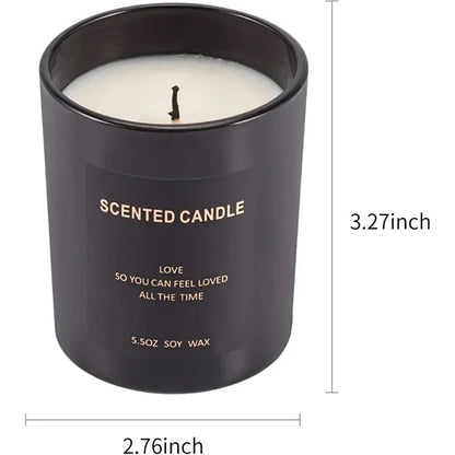 Aromatherapy Candle With Gift Box Scented Soy Amber Glass