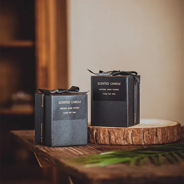 Aromatherapy Candle With Gift Box Scented Soy Amber Glass