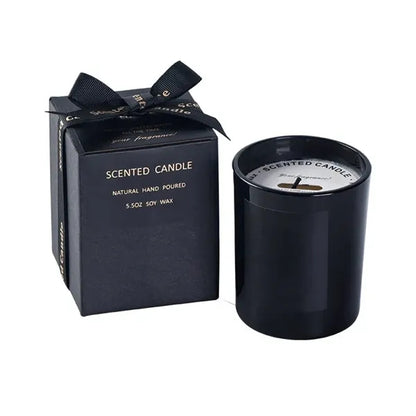 Aromatherapy Candle With Gift Box Scented Soy Amber Glass