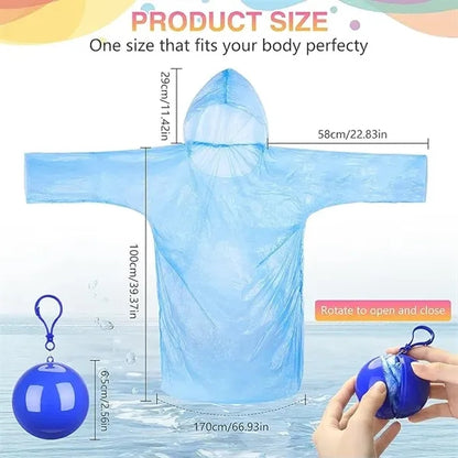 Portable Rain Disposable Raincoats With Hood Ball