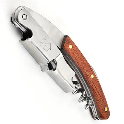 Corkscrew Wine Bottle Opener Cap Remover With Leather Pouch