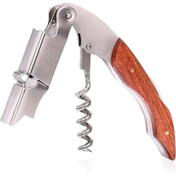 Corkscrew Wine Bottle Opener Cap Remover With Leather Pouch