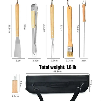 Stainless Steel BBQ Tools 10-Piece Set