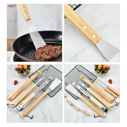 Stainless Steel BBQ Tools 10-Piece Set