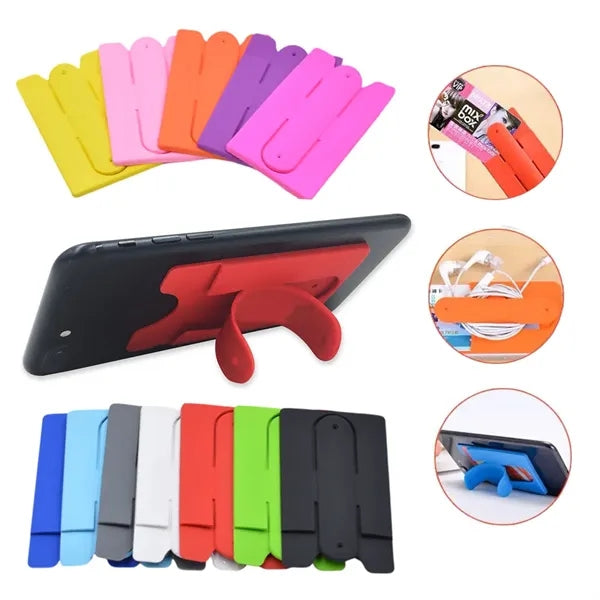 U-Shaped Silicone Phone Card Holder