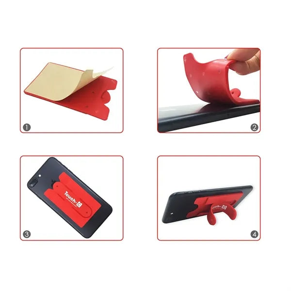 U-Shaped Silicone Phone Card Holder