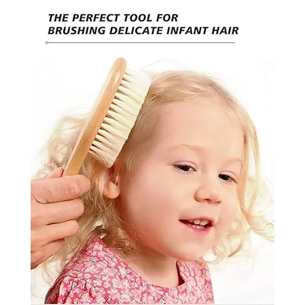 Multifunction Natural Soft Goat Hair Wooden Handle Babybrush