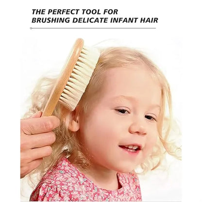 Multifunction Natural Soft Goat Hair Wooden Handle Babybrush