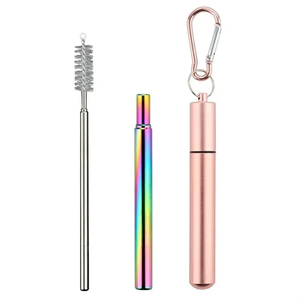 Collapsible Portable Metal Straw kit