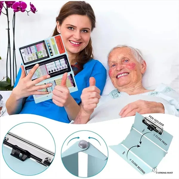 Foldable Nursing Clipboard 3 Layer Nurse Edition Cheat Sheet