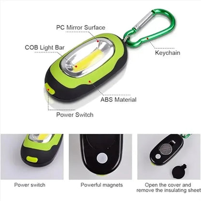 Portable Mini COB Keychain Light Flashlight with Carabiner