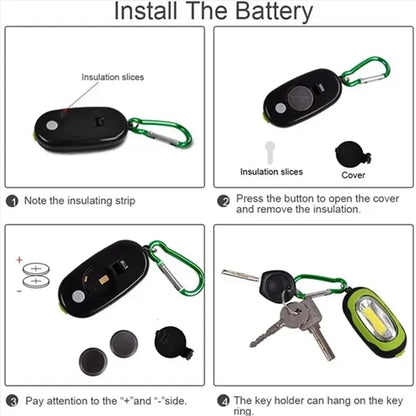 Portable Mini COB Keychain Light Flashlight with Carabiner