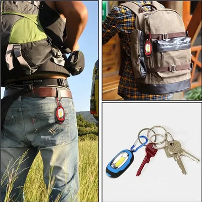 Portable Mini COB Keychain Light Flashlight with Carabiner