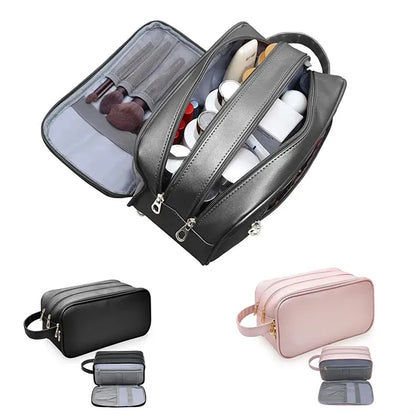 Large Capacity PU Toiletry Bag with 3 Compartments