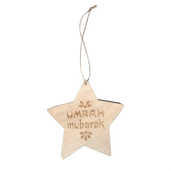 Wooden Gift Pendant With Five Pointed Star Pattern