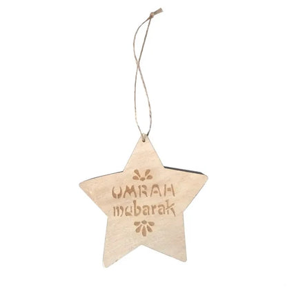 Wooden Gift Pendant With Five Pointed Star Pattern