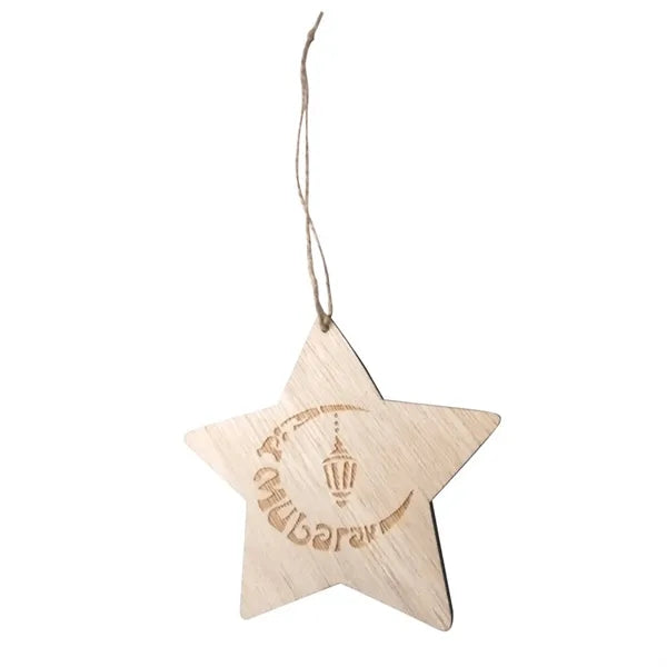 Wooden Gift Pendant With Five Pointed Star Pattern