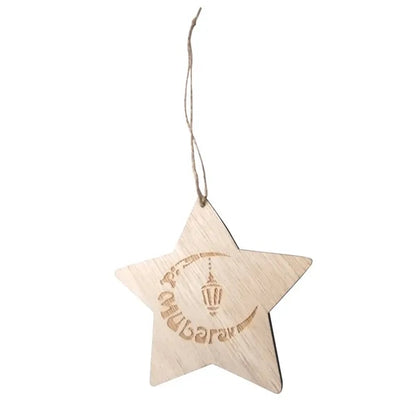 Wooden Gift Pendant With Five Pointed Star Pattern