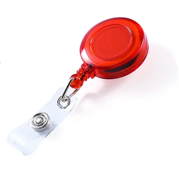 Translucent Retractable Back Buckle Badge Clip Reel Wheel