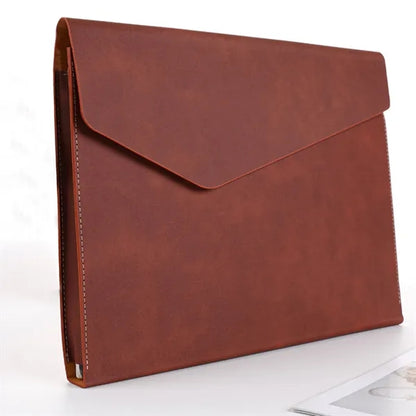 Business PU Leather Document Bag Archive Data File Storage