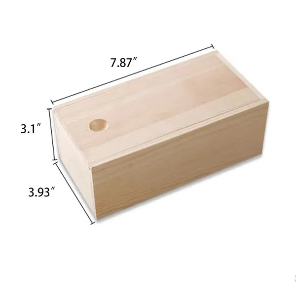 Vintage Keepsake Storage Wooden Gift Box With Slide Lid