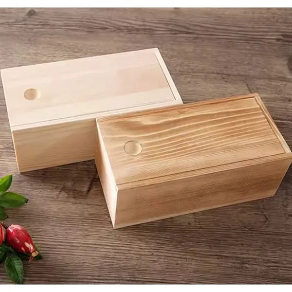 Vintage Keepsake Storage Wooden Gift Box With Slide Lid