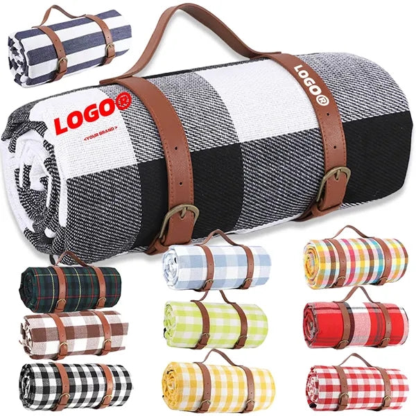 Thick Leather Strap Outdoor Picnic Camping Waterproof Mat