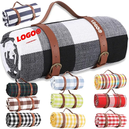 Thick Leather Strap Outdoor Picnic Camping Waterproof Mat