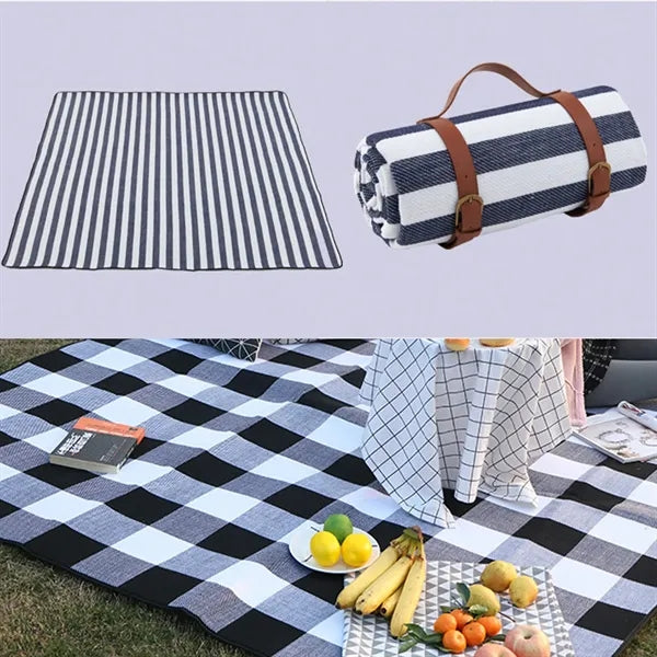 Thick Leather Strap Outdoor Picnic Camping Waterproof Mat