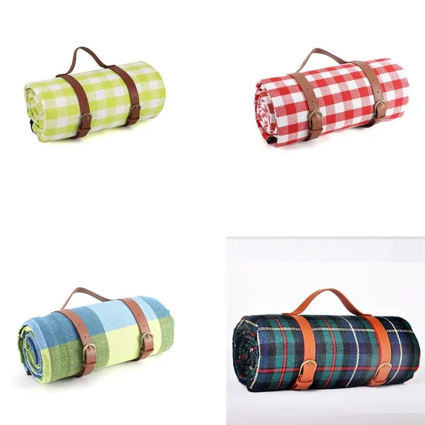 Thick Leather Strap Outdoor Picnic Camping Waterproof Mat