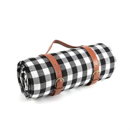 Thick Leather Strap Outdoor Picnic Camping Waterproof Mat