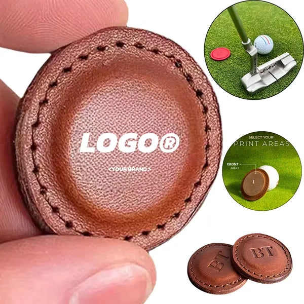 Personalized Leather Golf Ball Markers Unique Customizable
