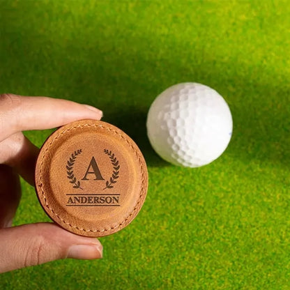 Personalized Leather Golf Ball Markers Unique Customizable